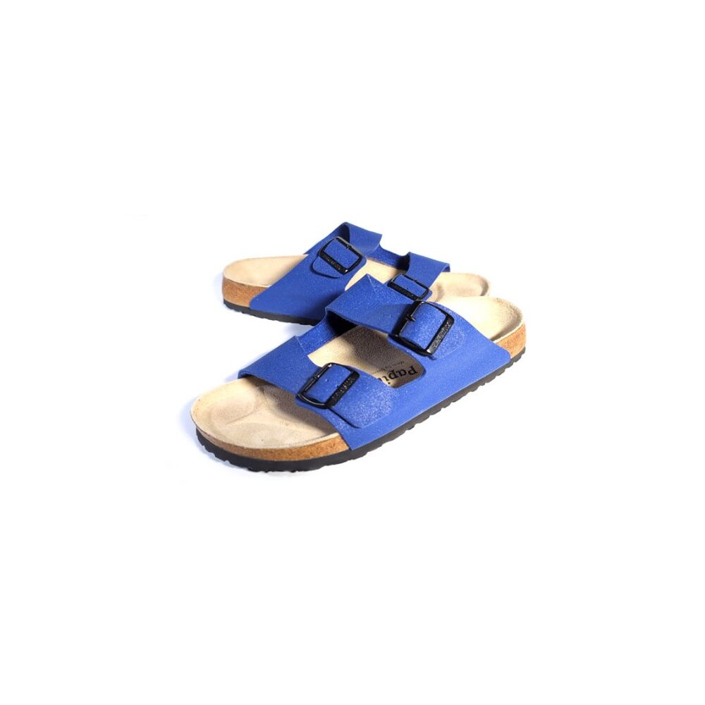 Papillio Birkenstock 44 'Arizona' Slides Azure Shimmer Blue Womens 12 -12.5